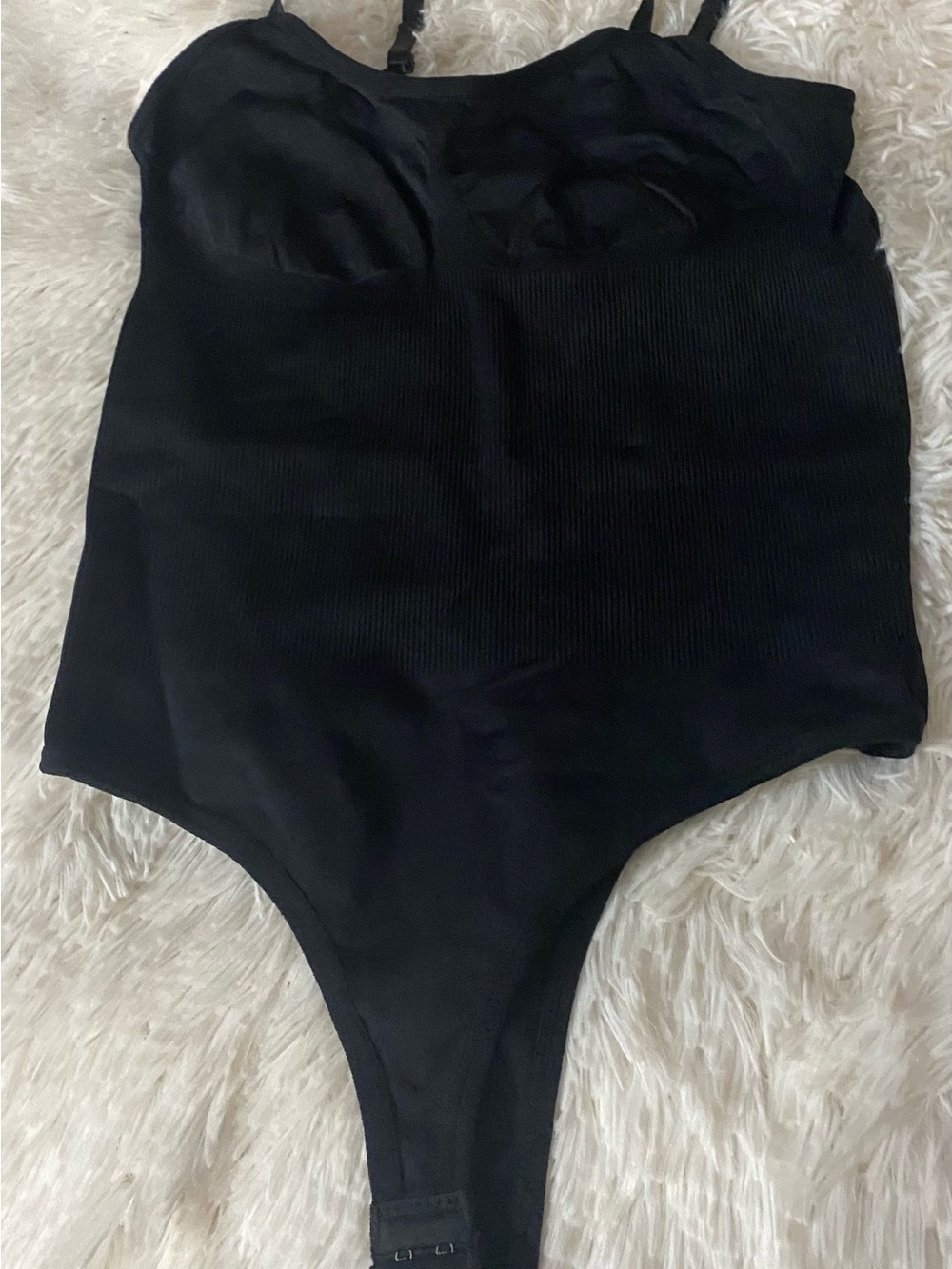 NWOT Black Seamless Shaping Bodysuit with Adjustable Straps